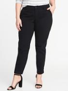 Old Navy Womens Smooth & Slim Plus-size Skinny Everyday Khakis Black Size 16