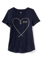 Old Navy Womens Chicago-graphic Tee For Women Ink Blue Size L