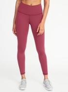 Old Navy Womens High-rise 7/8-length Laser-cut Compression Leggings For Women Winter Plum Size M