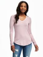 Old Navy Womens V-neck Layering Tee For Women Plum Tonic Size Xl