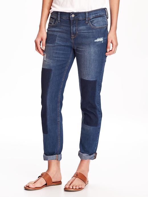 Old Navy Boyfriend Mid Rise Straight Jeans For Women - Miwok