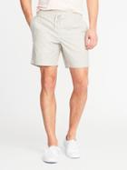 Old Navy Mens Built-in Flex Drawstring Jogger Shorts For Men (7) White Small Stripe Size Xxxl