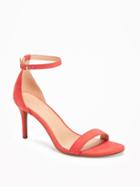 Old Navy Sueded Single Strap Heels For Women - Cup Coral Polyester