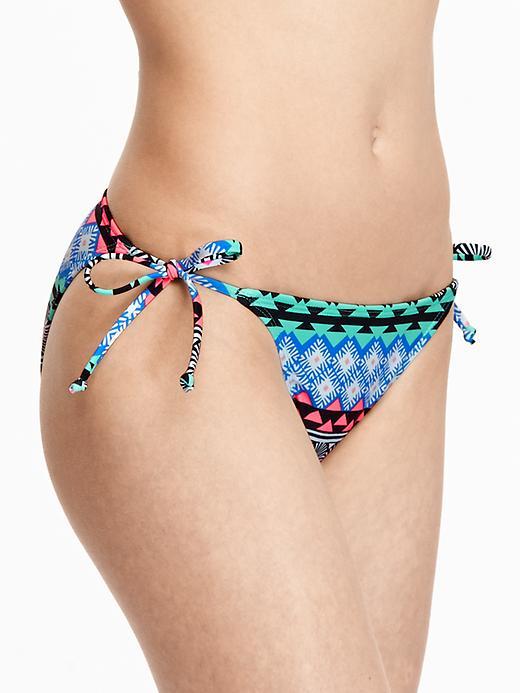 Old Navy Womens String Bikini Bottoms Size L - Multi Print