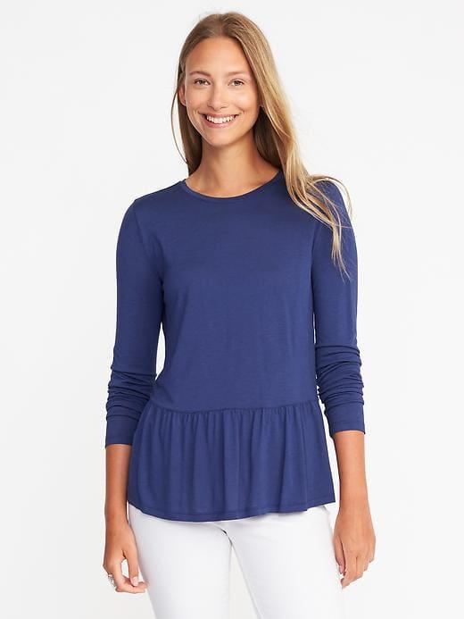 Old Navy Relaxed Peplum Hem Top For Women - Twilight Violet