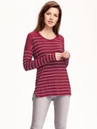 Old Navy Boyfriend Drapey Tee For Women - Cranberry Cocktail