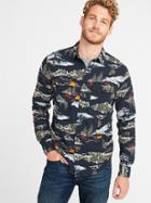 Old Navy Mens Regular-fit Built-in Flex Plaid Flannel Shirt For Men Winter Campground Size Xs