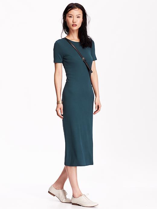 Old Navy Womens Jersey Midi Dress Size L Tall - Kelp Forest