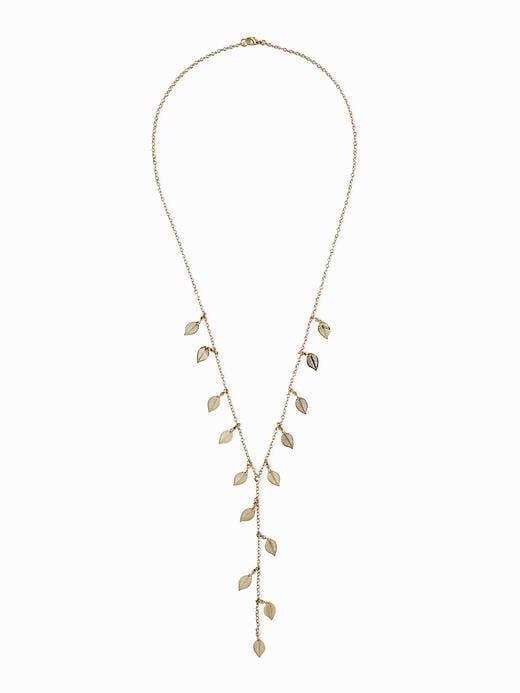Old Navy Leaf Lariat Necklace For Women - Gold