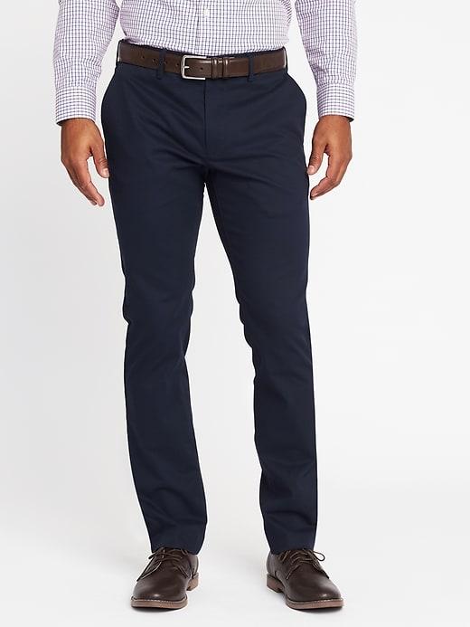 Old Navy Mens Slim Signature Built-in Flex Non-iron Pants For Men In The Navy Size 34w