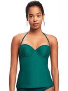 Old Navy Womens Underwire Halter Tankini Top For Women Tectonics Teal Size Xs
