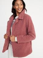 Old Navy Womens Sherpa Coat For Women Mauve Size M