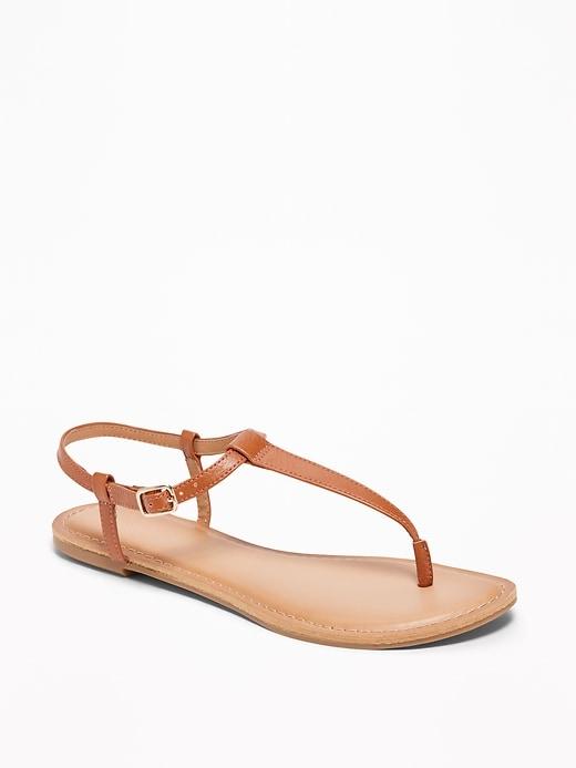 Old Navy Womens T-strap Sandals For Women Cognac Brown Size 9