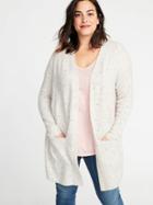 Old Navy Womens Pop-color Yarn Long-line Open-front Plus-size Sweater Oatmeal Size 2x