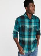 Regular-fit Built-in Flex Plaid Flannel Shirt For Men