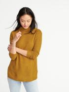 Old Navy Womens Mock-neck Boucl Sweater For Women Spicy Yellow Mustard Size Xl