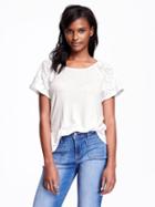 Old Navy Boxy Raglan Sleeve Tee For Women - White