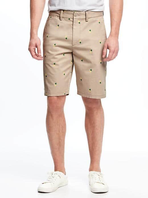 Old Navy Slim Built In Flex Ultimate Khaki Shorts For Men 10 - Pineapple