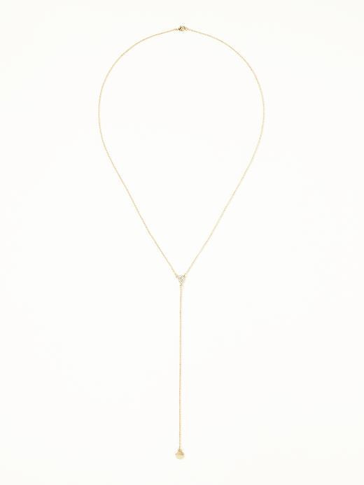 Old Navy Pav Lariat Necklace For Women - Gold