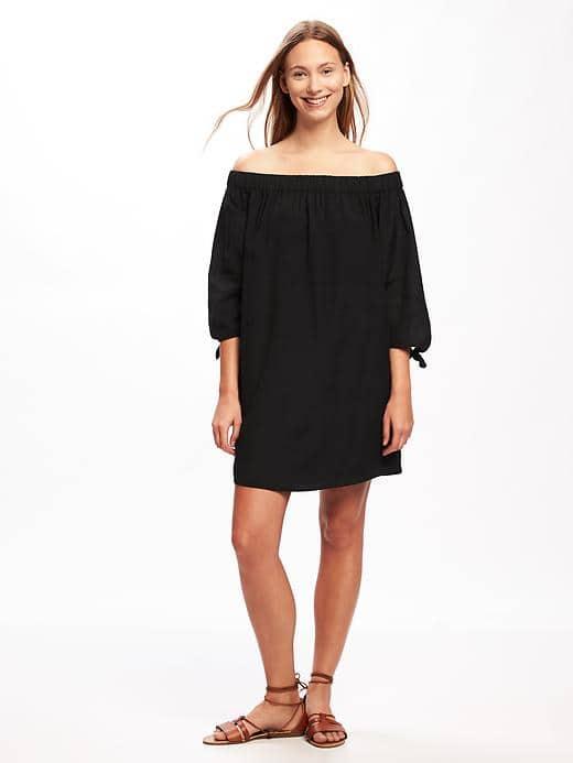 Old Navy Off The Shoulder Shift Dress For Women - Black