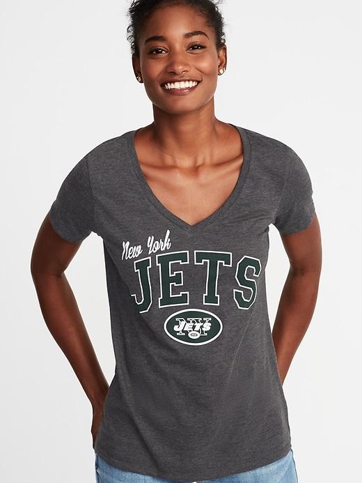 Old Navy Womens Nfl Team Graphic V-neck Tee For Women New York Jets Size Xs