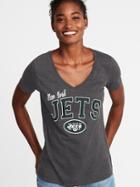 Old Navy Womens Nfl Team Graphic V-neck Tee For Women New York Jets Size Xs