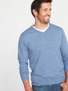 Old Navy Mens V-neck Sweater For Men Heather Light Blue Size L