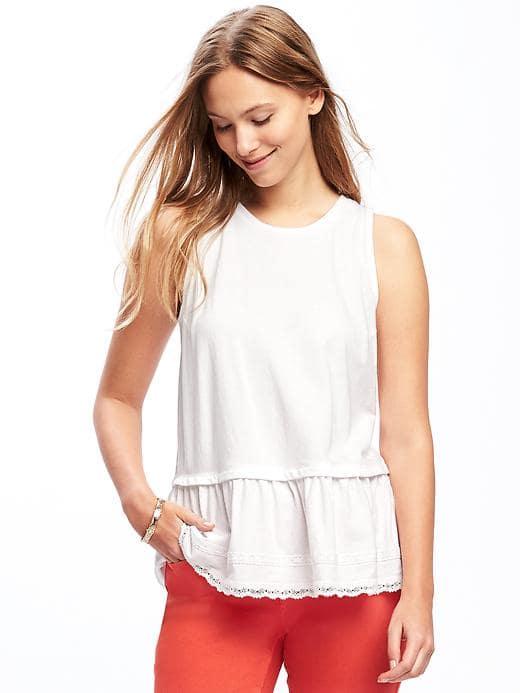 Old Navy Relaxed Peplum Hem Tank For Women - Calla Lily 2