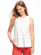 Old Navy Relaxed Peplum Hem Tank For Women - Calla Lily 2