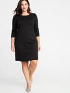 Old Navy Womens Plus-size Ponte Knit Shift Dress Black Size 1x