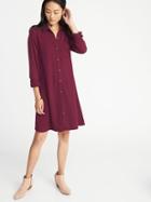 Old Navy Womens Swing Shirt Dress For Women Winter Wine Size Xs