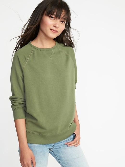 Old Navy Womens Relaxed French Terry Sweatshirt For Women Olive Size L