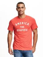 Old Navy Printed Crew Neck Tee For Men - Heather Red