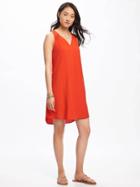 Old Navy Sleeveless Cutout Back Shift Dress For Women - Hot Tamale