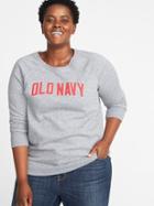 Old Navy Womens Graphic French Terry Plus-size Sweatshirt Applique Logo Size 2x