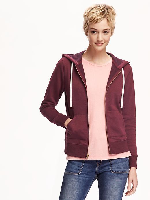 Old Navy Relaxed Full Zip Fleece Hoodie For Women - Borscht