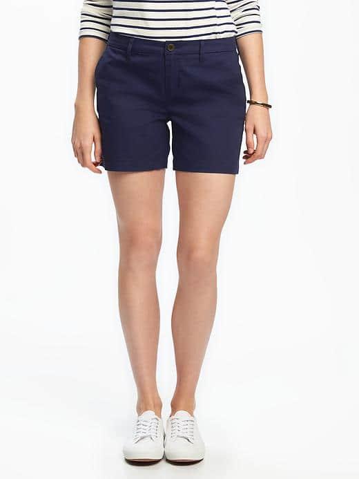 Old Navy Mid Rise Everyday Khaki Shorts For Women 5 - Darkest Hour