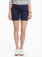Old Navy Mid Rise Everyday Khaki Shorts For Women 5 - Darkest Hour