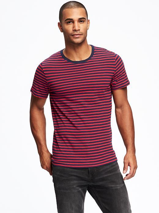 Old Navy Soft Washed Striped Crew Neck Tee For Men - In The Navy