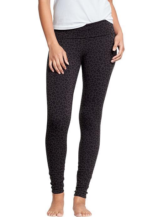 Womens Cross Front Panel Yoga Pants Size L Tall - Leopard