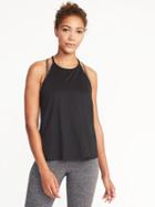 Old Navy Womens High-neck Performance Swing Tank For Women Black Jack 2 Size M