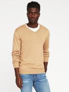 Old Navy Mens V-neck Sweater For Men Heather Camel Size S