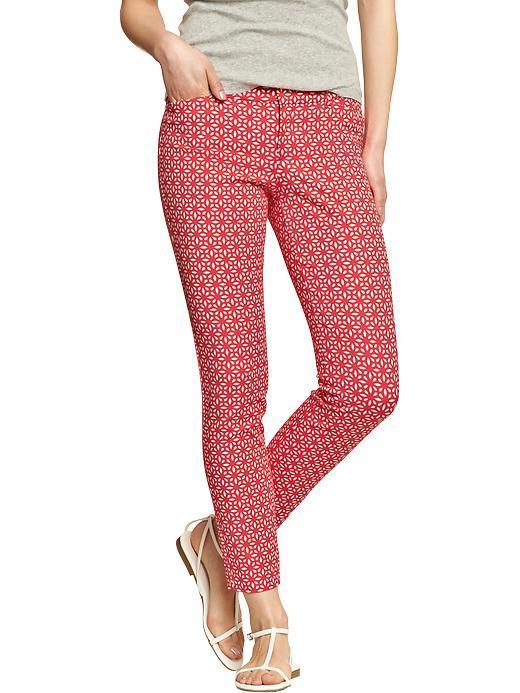 Old Navy Womens The Pixie Ankle Pants Size 16 Regular - Red Print