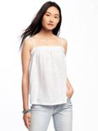 Old Navy Smocked Linen Blend Cami For Women - Calla Lillies