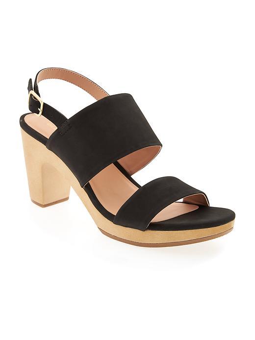 Old Navy Sueded Double Strap Clogs For Women - Black