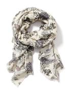 Old Navy Patterned Linear Scarf For Women - Gray Floral Print