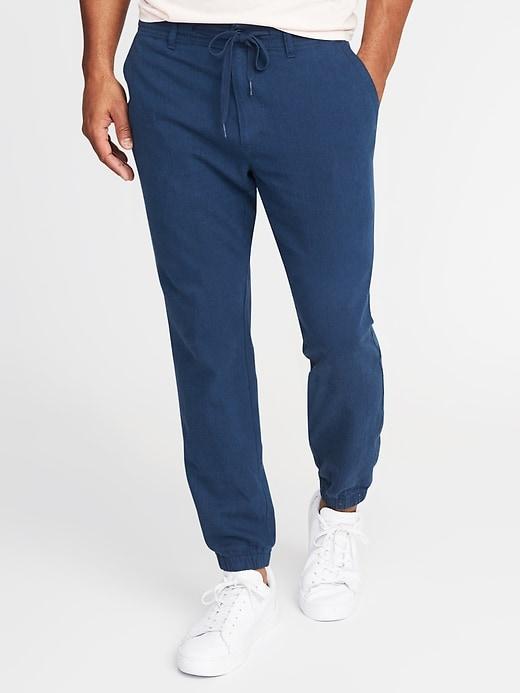 Old Navy Mens Linen-blend Joggers For Men Navy Tri Blend Size 31w