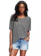 Old Navy Oversized Striped Sweater Knit Tee For Women - O.n. New Black Stripe