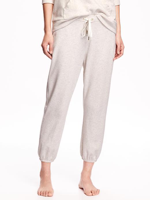 Old Navy Cropped French Terry Lounge Pants - Heather Oatmeal