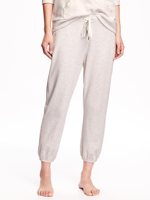 Old Navy Cropped French Terry Lounge Pants - Heather Oatmeal